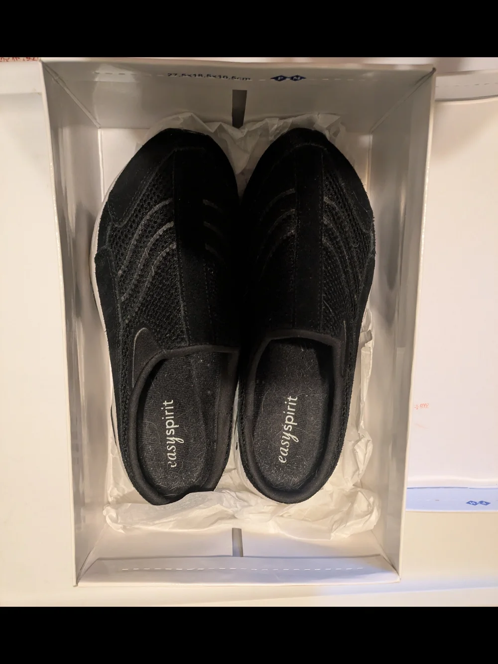 Easy Spirit Black Slip-On Mesh/Suede Clogs - Picture 6 of 10